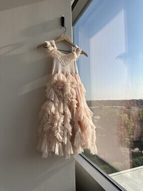 Dollcake Best Wishes Frock Girls Peachy Pink Dress Size 5